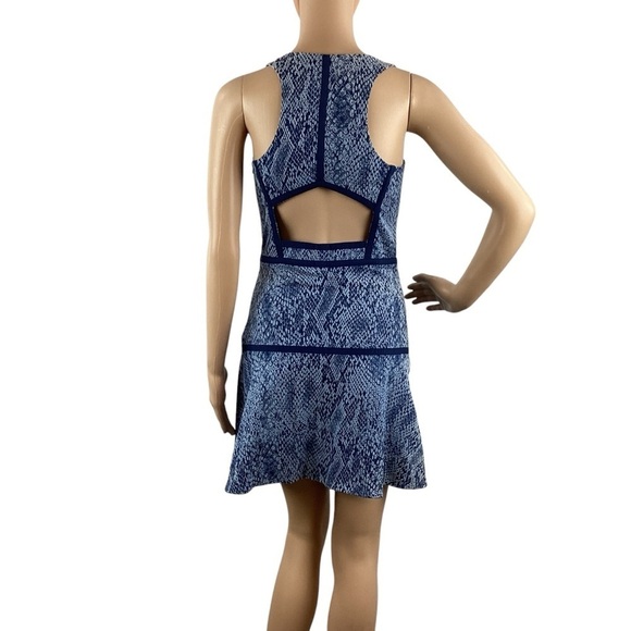 Parker Snake Print Mini Dress Size S Cadet Blue - Picture 5 of 7